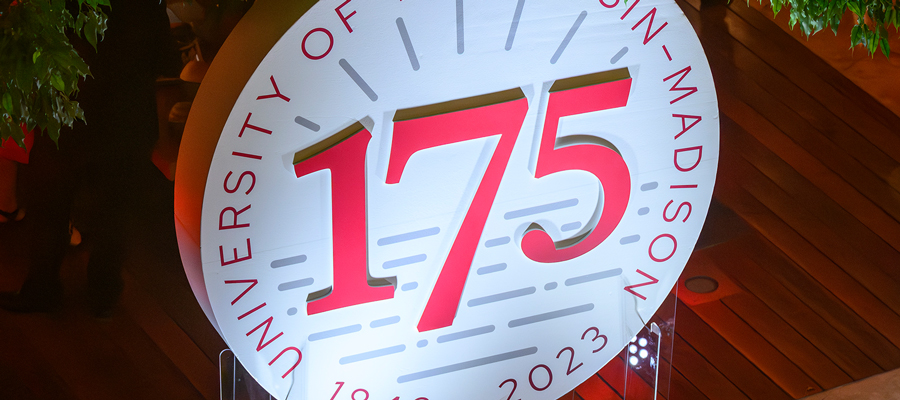 University of Wisconsin–Madison 175th anniversary sign.