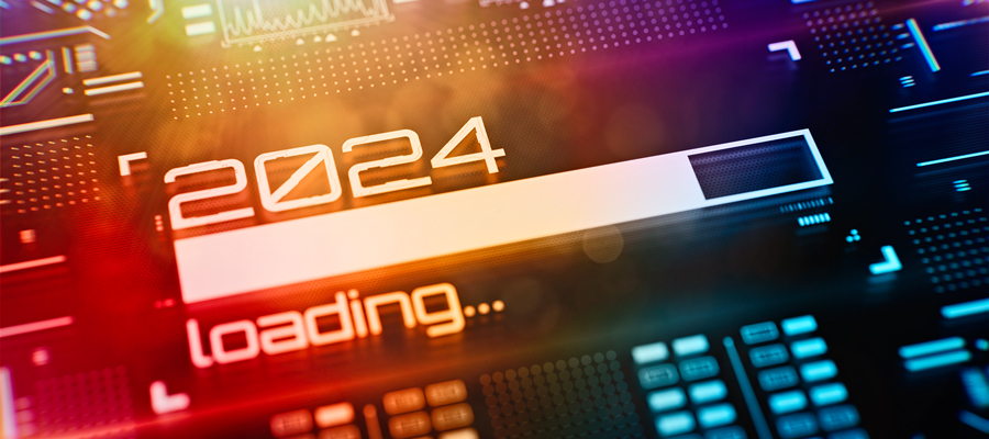 2024 loading screen on a circuit board