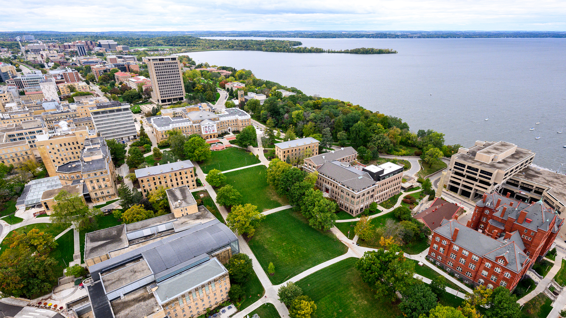 Aerial view of UW–Madison campus