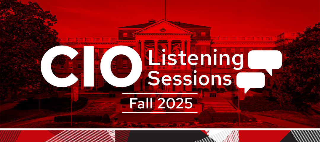 An image of Bascom Hall with CIO Listening Sessions, Fall 2025