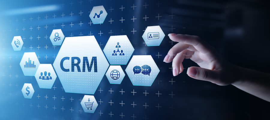 Touchscreen with CRM icon