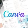 Canva logo with resumes generated in Canva.