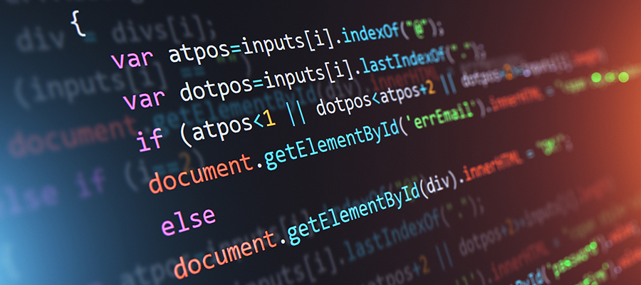 Code on a screen