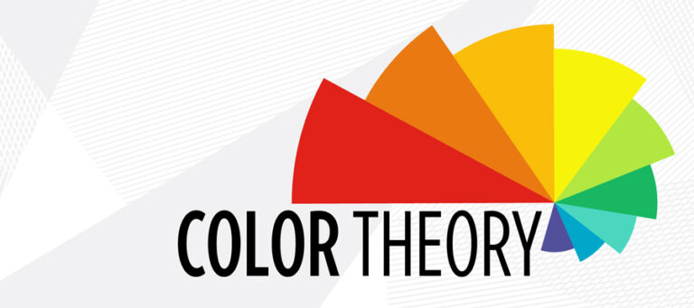Color wheel with the words "Color Theory"