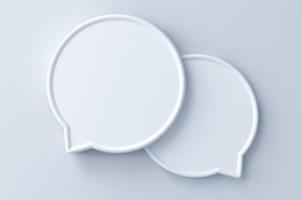 two conversation bubbles