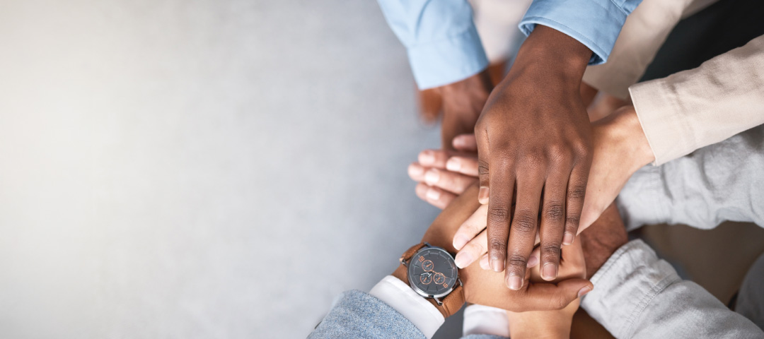 Hands in a huddle