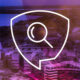 Cybersecurity Awareness Month logo with a magnifying glass
