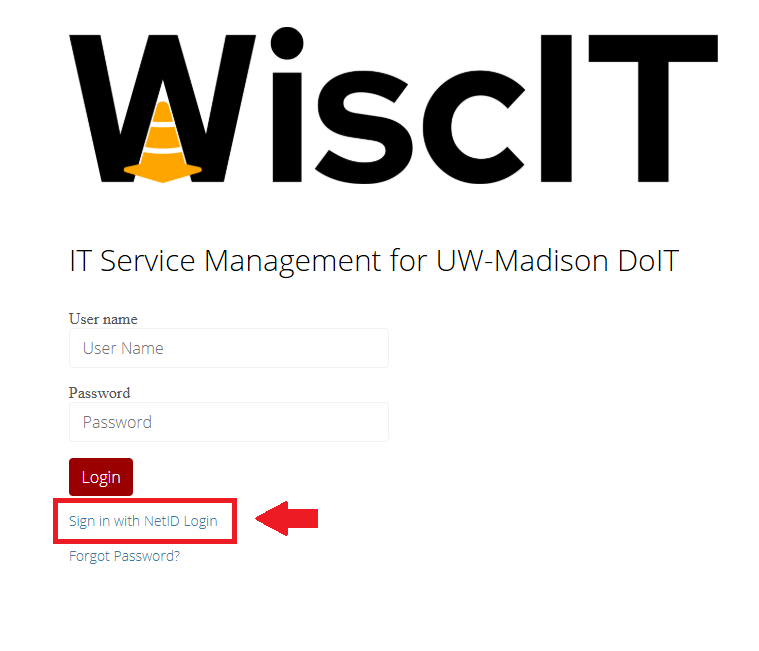Showing the "Sign in with NetID to Login" option when logging in to the new portal.