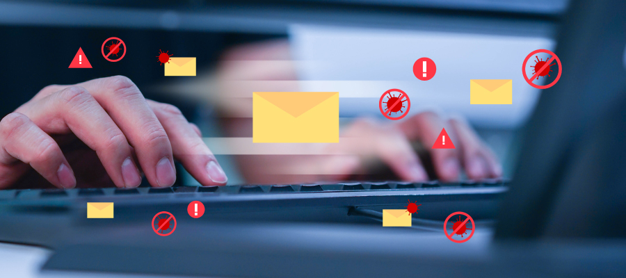 Email with viruses and malware attached