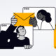 People creating and sending emails