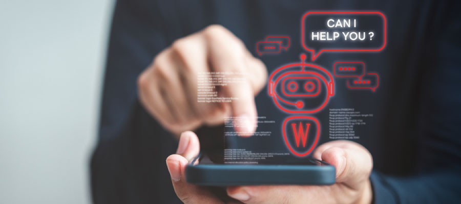 Person using AI assistant on smartphone