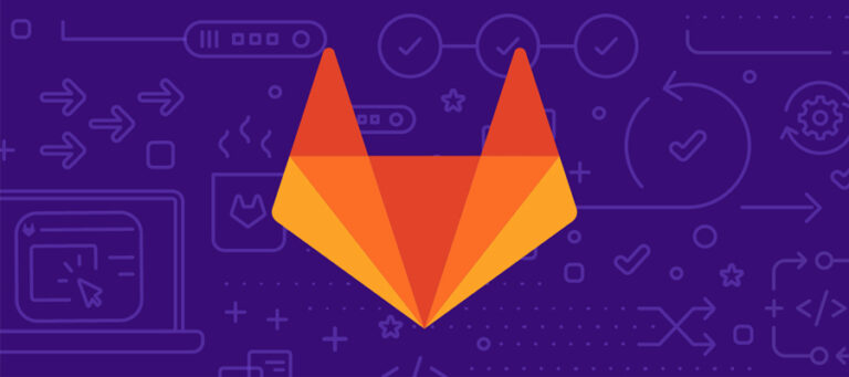 GitLab fox logo on a purple background