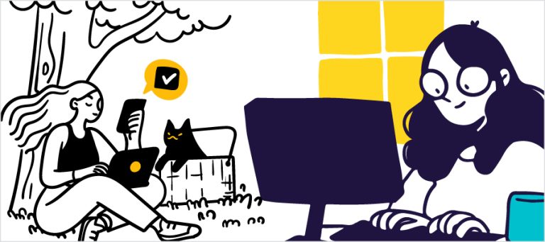 Working from the office or under a tree