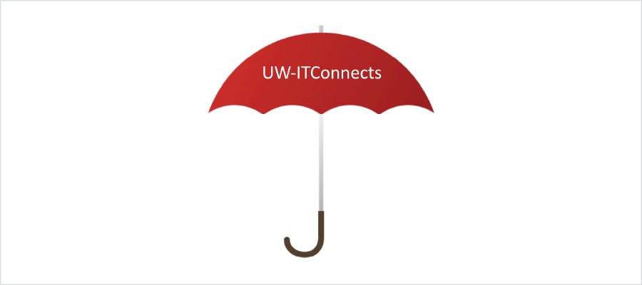 The original IT Connects logo featured an umbrella.