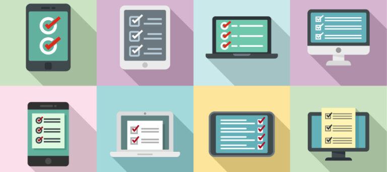 Group computing devices displaying checklists