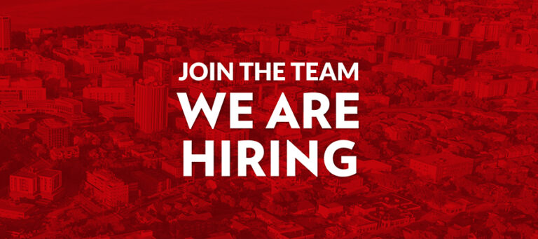 words imposed over an image of the UW-Madison campus: Join the Team, We Are Hiring