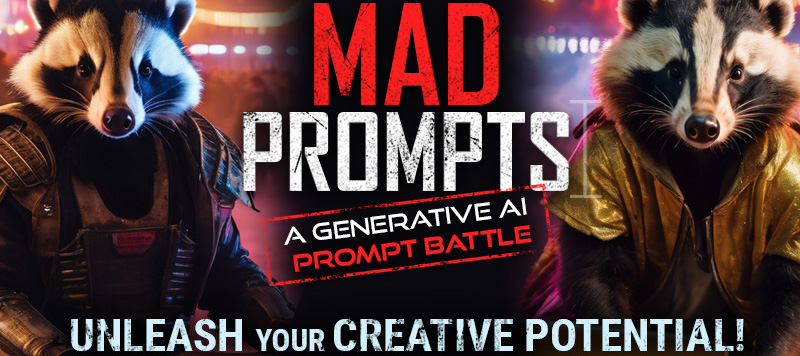 AI generated anthropomorphic Badgers in futuristic clothing. Mad Prompts: a generative AI prompt battle. Unleash your creative potential.