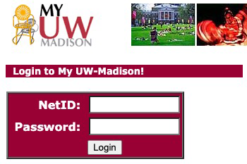 My UW–Madison login page from 2001 with NetID and password fields