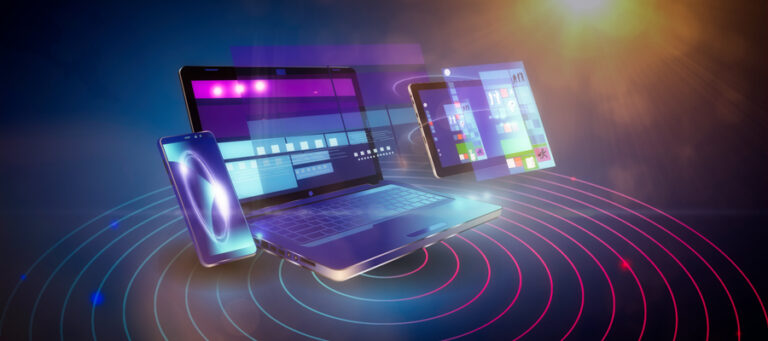Laptop, tablet and smartphone