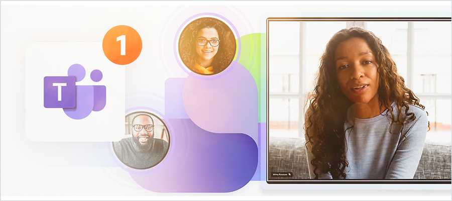 Microsoft Teams logo with a notification alert.