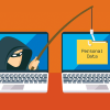Criminal with a fishing pole stealing a folder labeled "personal data"