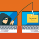 Criminal with a fishing pole stealing a folder labeled "personal data"