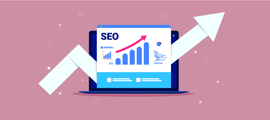 Analytics data on a laptop screen, depicting search engine optimization (SEO)