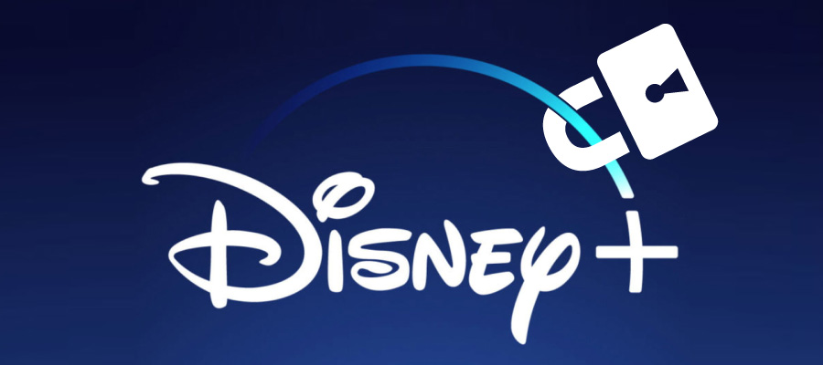 Disney Plus logo with pad lock
