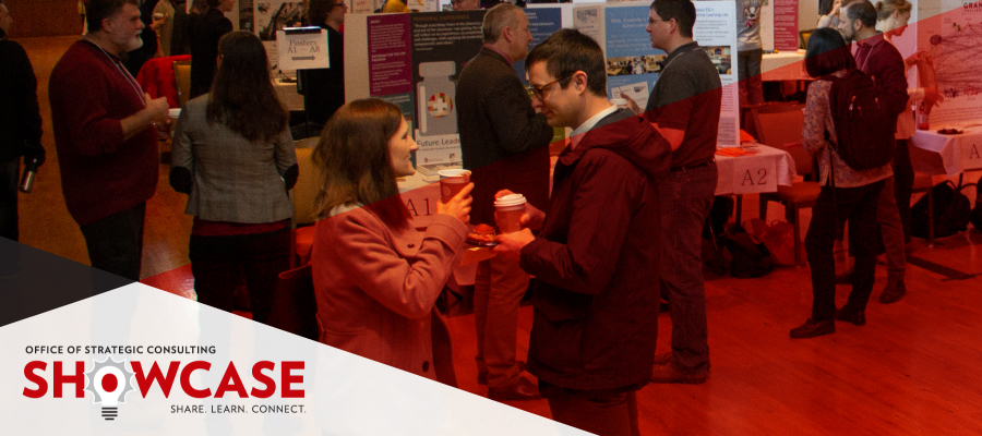 Participants conversing at the 2018 Showcase event