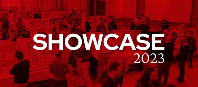 Posters and participants at Showcase