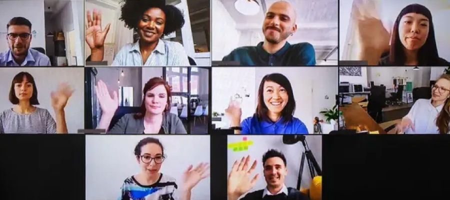 People on video conference call