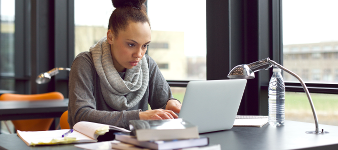 Student studying
