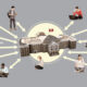 Montage of students on laptops surrounding Bascom Hall
