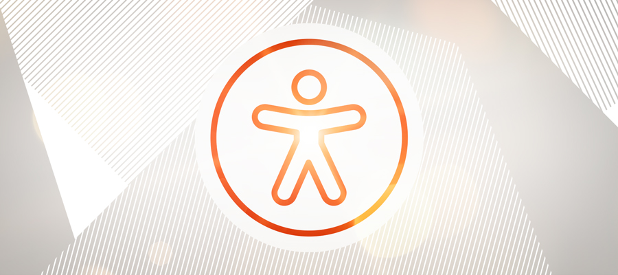 Line art image of a person in a circle the Universal Accessibility icon