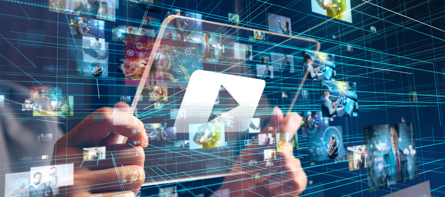 video players and screens representing volumes of streaming video