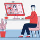 Person having a web conference