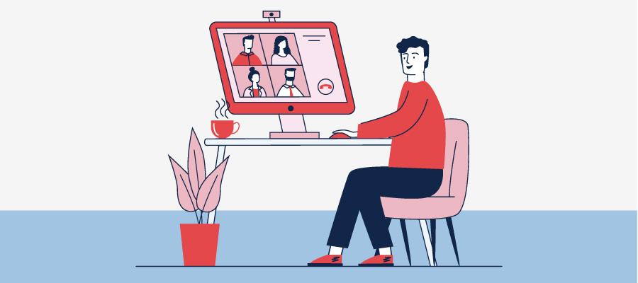 Person having a web conference