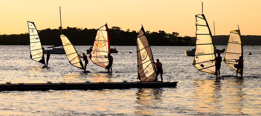 Windsurfers on Lake Mendota