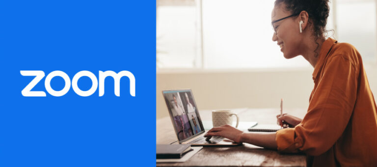 Woman on a Zoom conference