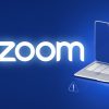 Zoom logo with laptop, cellphone, email symbol, and warning symbol