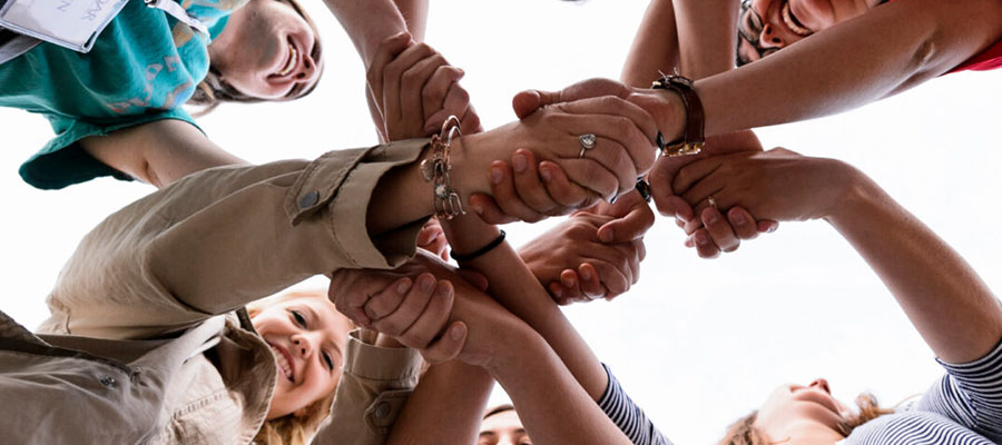 Group holding hands