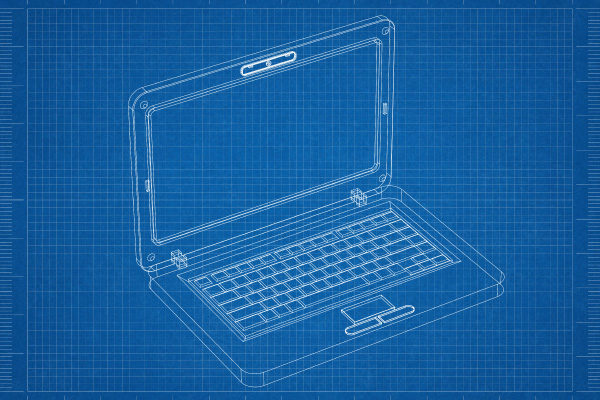 blueprint of a laptop