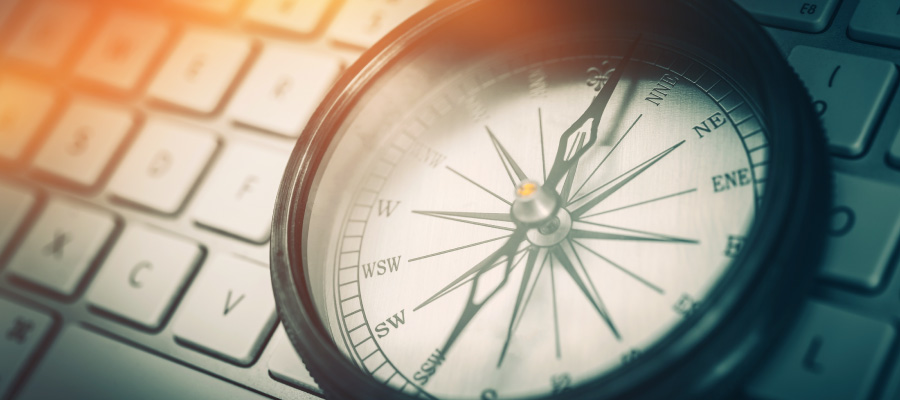 Computer keyboard and compass