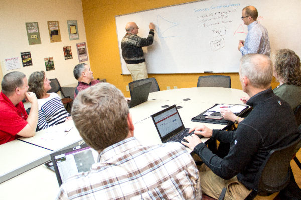 Photo of team working together