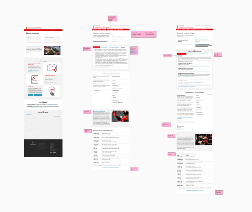 Screenshot of deliverables showing redesigned web page and recommended edits