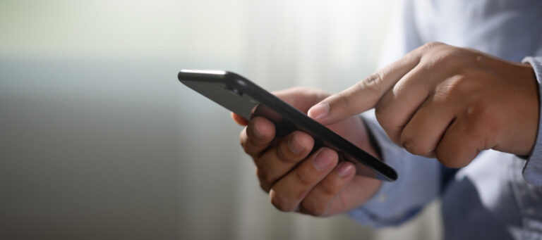 person using smartphone